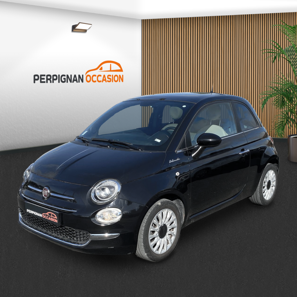 Fiat 500 Dolcevita d'occasion à Narbonne – vue avant de la citadine / voiture occasion Narbonne